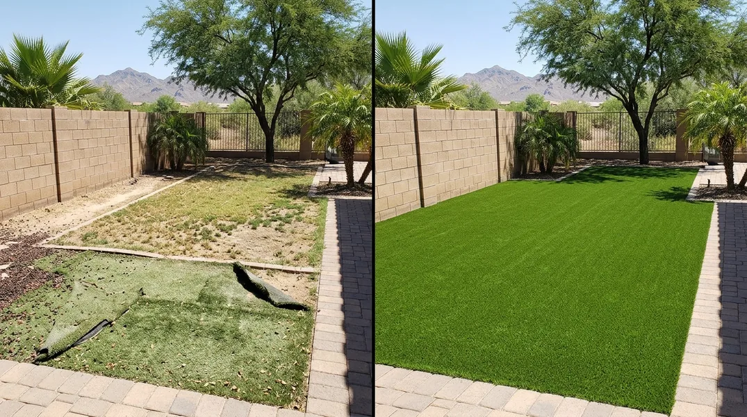 Result artificial grass installation in Glendale - Glendale Turf Installation